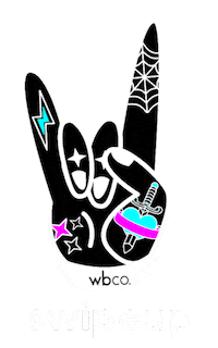 swipe up rock on Sticker by wbco. tattoo sponge