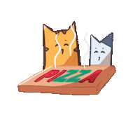 Pizza Cats Sticker