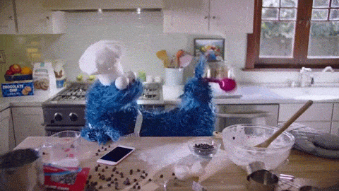 cookie monster waiting GIF