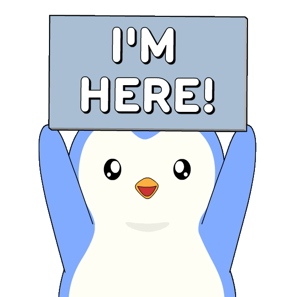 Here I Am Sticker by Pudgy Penguins
