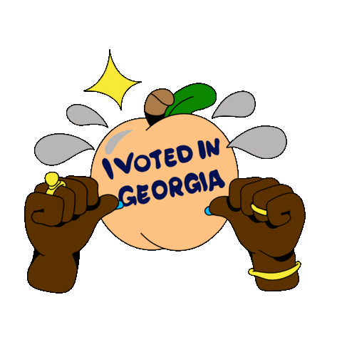 Georgia Peach Vote Sticker by Creative Courage