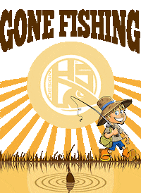 Gone Fishing Fish Sticker by Hotspot Design