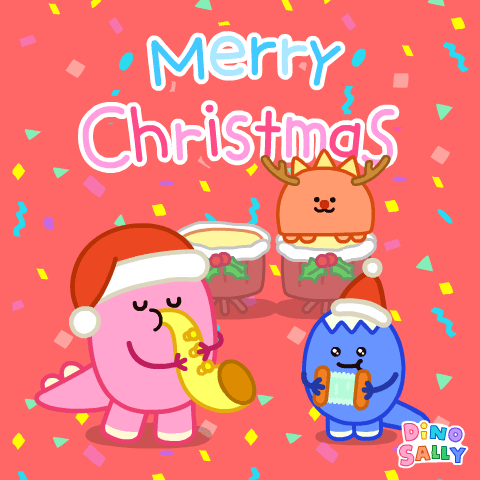 Happy Merry Christmas GIF by DINOSALLY
