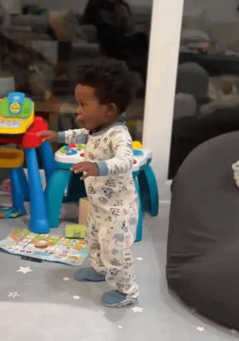 Super Excited Toddler Cannot Believe He Can Walk