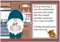 Gnome Coffee Addict GIF