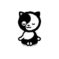 寝る Black And White Sticker
