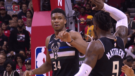 High Five Houston Rockets GIF by Milwaukee Bucks