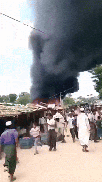 Fire Scorches Shelters at Rohingya Refugee Camp