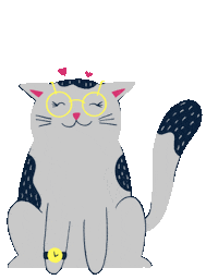 Cat Love Sticker by Quarks