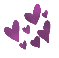 Purple Hearts Heart Sticker