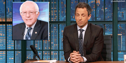 bernie sanders idk GIF by Late Night with Seth Meyers
