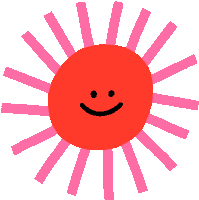 Happy Red Sun Sticker by Manjit Thapp