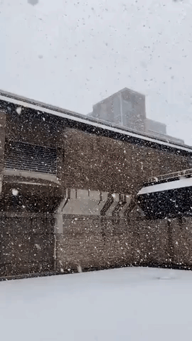 Snow Falls at 'Impressive' Rate on Wisconsin Campus