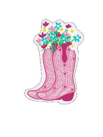 Flowers Boots Sticker
