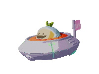 Spaceship Moomoo Sticker