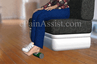 plantar fascia stretch to ease pain on top of the foot GIF by ePainAssist