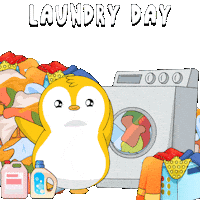 Drying Laundry Day Sticker by Pudgy Penguins