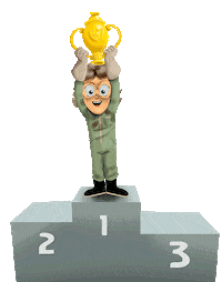 Well Done Winner Sticker by Bill Greenhead