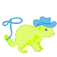 ashrosecreative western yeehaw lasso critter Sticker