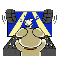 jeju12 happy music dog sad Sticker