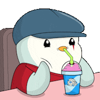 Sipping Ice Cream Sticker by Pudgy Penguins
