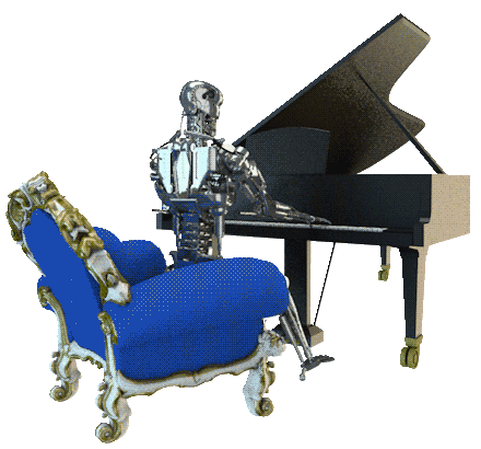 Robot Piano Sticker