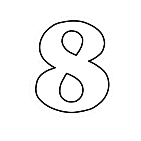 Black And White Number Sticker