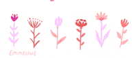 emmelinedraws illustration pink flower artist GIF
