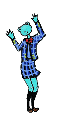 Frog Schoolgirl Sticker