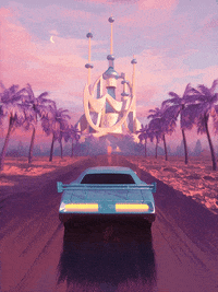 saidamagic pink retro car vhs GIF