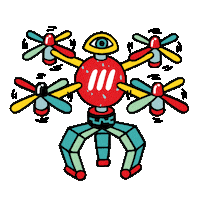Robot Drone Sticker by what3words