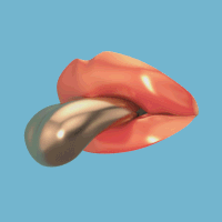 gold tongue GIF by Leio
