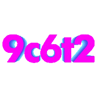9c6t2 text 3d vaporwave 9c6t2 Sticker