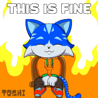Burning Everything Is Fine Sticker by Toshithecat