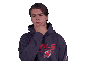 nico hischier thinking Sticker by New Jersey Devils