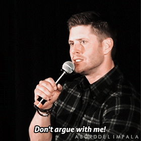 aborddelimpala giphyupload jensen ackles argue aborddelimpala GIF