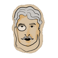 Old Man Glasses Sticker by Keva Epale