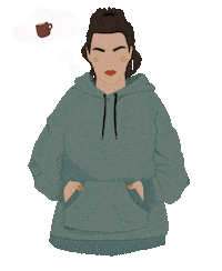MashaKholina girl coffee morning autumn Sticker