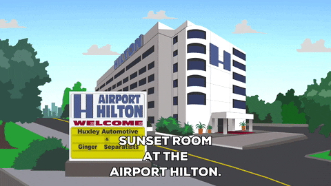 hotel airplane GIF by South Park 