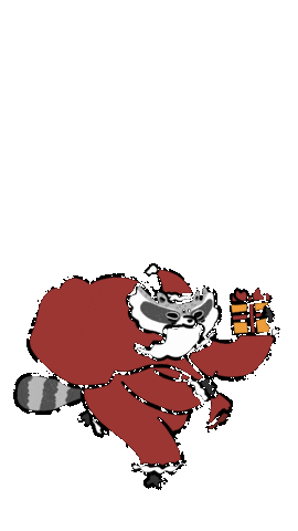 Santa Raccoon Sticker
