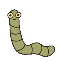 verkomy worm bug happy gif happy worm Sticker
