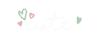 jillyjillystudio white cute hearts cute white pink and green Sticker