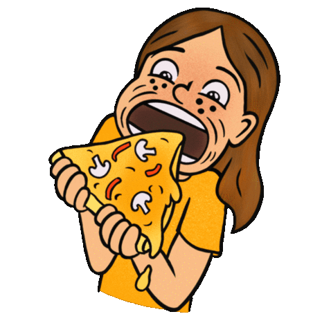 Hungry Pizza Sticker by CBLOBLO