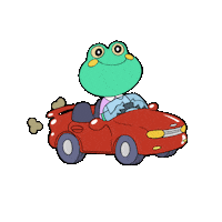 adieloart car frog jug adieloart Sticker