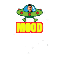 pabscrowned mood space flying ship Sticker