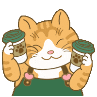 catgrass happy cat coffee 고양이 Sticker