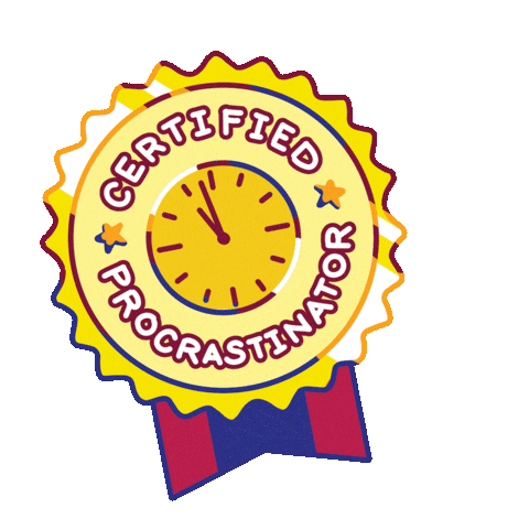 Procrastinator Sticker by AUF CCS
