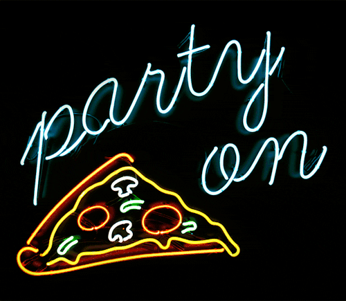 pizza neon GIF
