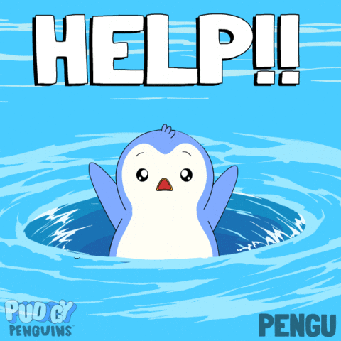 Scared Help Me GIF by Pudgy Penguins