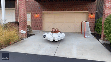 Dad Builds Star Wars Millennium Falcon Model